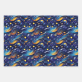 Sterren Night Sky Verjaardag Inpakpapier Vel (Voorkant)