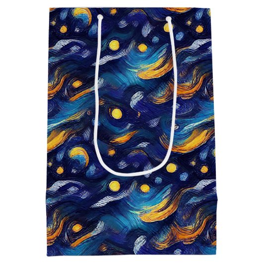 Sterren Night Sky Verjaardag Medium Cadeauzakje (Achterkant)