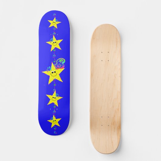 Sterren nummer 8 persoonlijk skateboard (Voorkant)