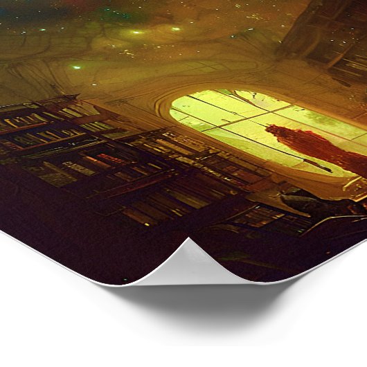 Sterren op bibliotheekplafond poster (Hoek)