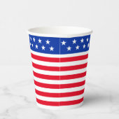 Sterren op blauw en rood wit gestreept papieren bekers (Rechts)