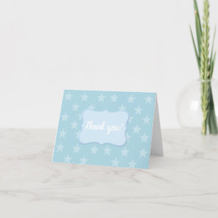 Sterren op blauw monogram of Aangepast Bedankkaart