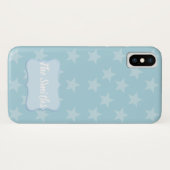 Sterren op blauw monogram of Aangepast Case-Mate iPhone Case (Achterkant (horizontaal))