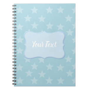 Sterren op blauw monogram of Aangepast Notitieboek