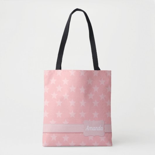 sterren op blauw monogram of naam tote bag (Voorkant)