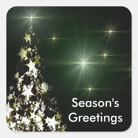 Sterren op de Stickers van de kerstboom in de nach (Voorkant)