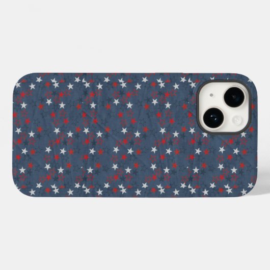 Sterren op denim blauw Case-Mate iPhone case (Achterkant (horizontaal))