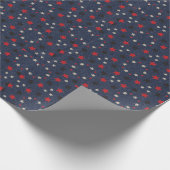 Sterren op denim cadeaupapier (Hoek)