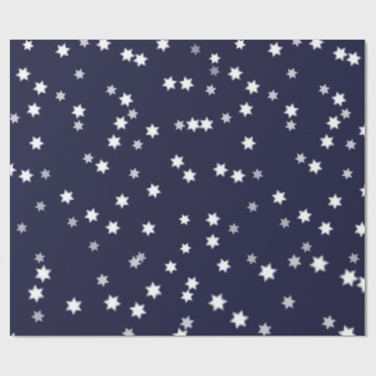 Sterren op donkerblauw cadeaupapier (Vlak)