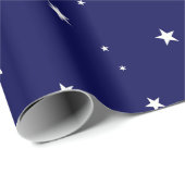Sterren op donkerblauw omslagpapier cadeaupapier (Rol Hoek)