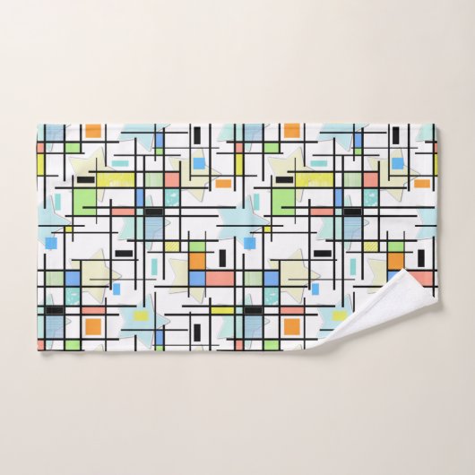 sterren op een ingecheckte achtergrond. bad handdoek (Handdoek)