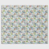 sterren op een ingecheckte achtergrond. cadeaupapier (Vlak)