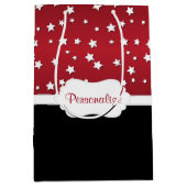 Sterren op een klassevolle rode achtergrond medium cadeauzakje (Voorkant)