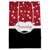 Sterren op een klassevolle rode achtergrond medium cadeauzakje (Achterkant)