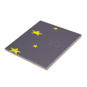 Sterren op houtskool tegeltje (Zijkant)