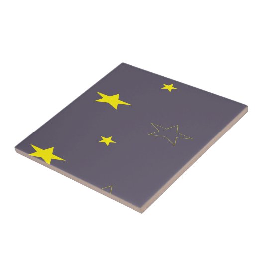 Sterren op houtskool tegeltje (Zijkant)