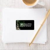 Sterren op kerstbomen Night Sky Midnight Green Etiket (Insitu)