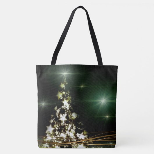 Sterren op kerstboomrand Nachthemel Tote Bag (Voorkant)