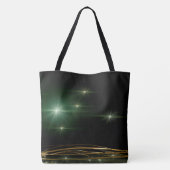 Sterren op kerstboomrand Nachthemel Tote Bag (Achterkant)