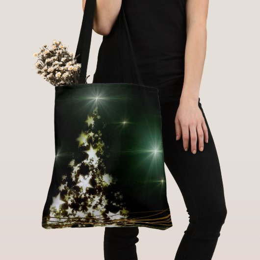 Sterren op kerstboomrand Nachthemel Tote Bag (Dichtbij)