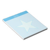 Sterren op licht turquoise eenvoudig notitieblok (Schuin)