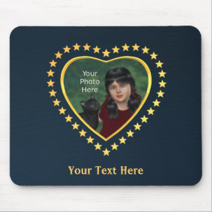 Sterren op Midnight Blue: Voeg je eigen foto toe Muismat