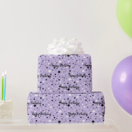 sterren op Paars Cadeaupapier