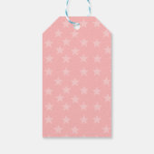 Sterren op Roze Monogram of Naam Aangepast Cadeaulabel (Achterkant)