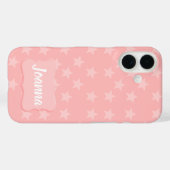 Sterren op Roze Monogram of Naam Aangepast Case-Mate iPhone Case (Achterkant (horizontaal))