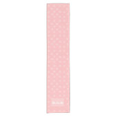 Sterren op Roze Monogram of Naam Aangepast Korte Tafelloper (Voorkant)