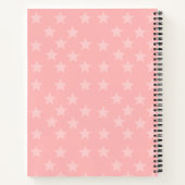 Sterren op Roze Monogram of Naam Aangepast Notitieboek (Achterkant)