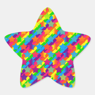 Sterren op Stickers met Stripes-Star-vorm