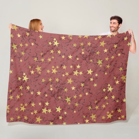 Sterren op verschillende kleuren Fleece deken (In situ)