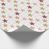 Sterren op witpapier cadeaupapier (Hoek)