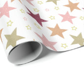 Sterren op witpapier cadeaupapier (Rol Hoek)