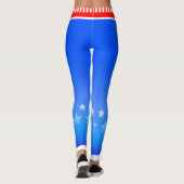 Sterren op zijstrepen met Jouw naam op lichtblauw Leggings (Achterkant)