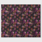 Sterren op zwart cadeaupapier (Vlak)