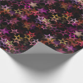 Sterren op zwart cadeaupapier (Hoek)