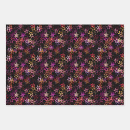 Sterren op zwart inpakpapier vel