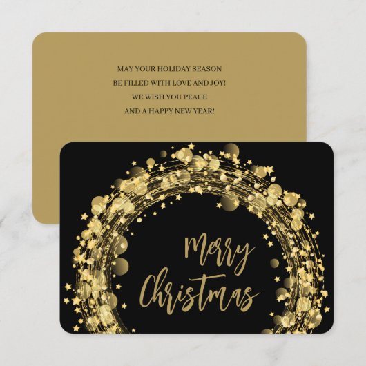 Sterren op zwart kerstWenskaart Bedankkaart (Voorkant / Achterkant)