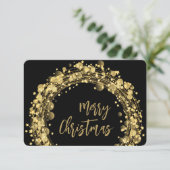 Sterren op zwart kerstWenskaart Bedankkaart (Staand voorkant)