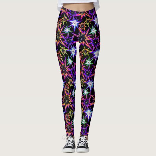 Sterren op zwart. leggings (Voorkant)