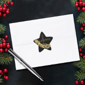 Sterren op zwarte kerst ster sticker