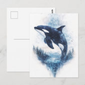 Sterren Orka Walvis Berg Bos Briefkaart (Voorkant / Achterkant)