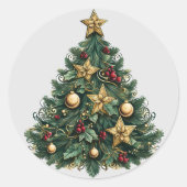 Sterren Ornamenten Kerstboom Sticker (Voorkant)