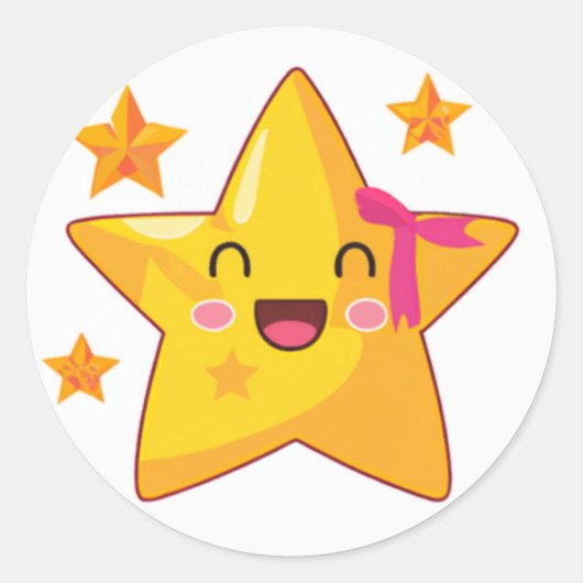 Sterren Overal Ronde Sticker (Voorkant)