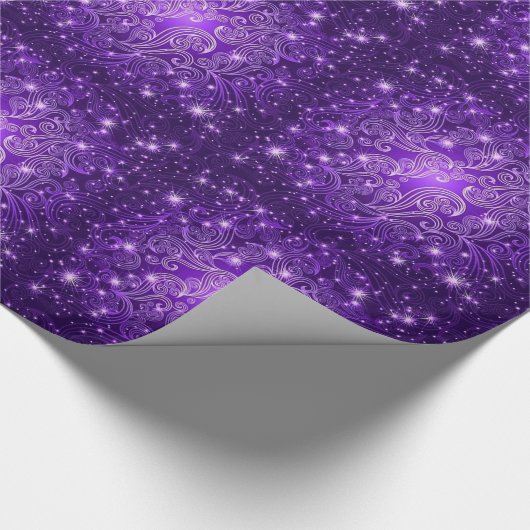 Sterren, Paars Cadeaupapier (Hoek)