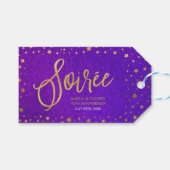 Sterren Paarse Waterverf Bruiloft Jubileum Cadeaulabel (Voorkant (Horizontaal))