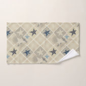 Sterren, patchwork, blauw badhanddoekje bad handdoek (Handdoek)