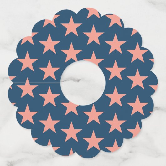 Sterren Patroon 3 Wijnglaslabel (Voorkant)